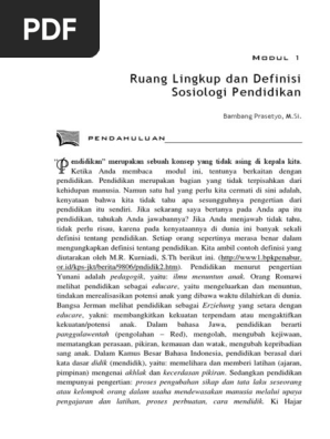 Sosiologi Pendidikan Pdf