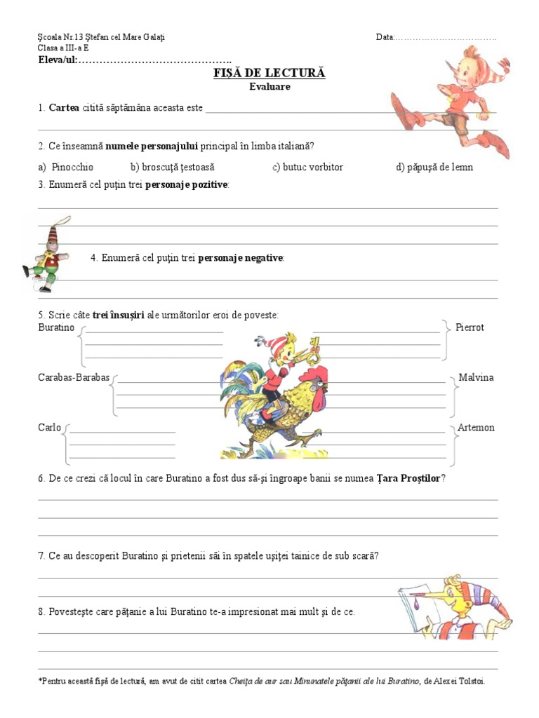 Fisa de Lectura Buratino