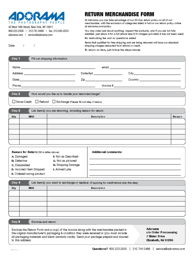 Adorama Rma Pdf Business