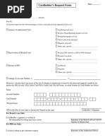 Customer Request Form Card