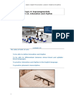 Topic 4 - Unit 13 Intonation and Rythm