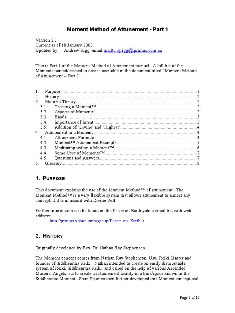 Moment Method Part 1 v2.1 PDF Reiki Religious Behaviour And