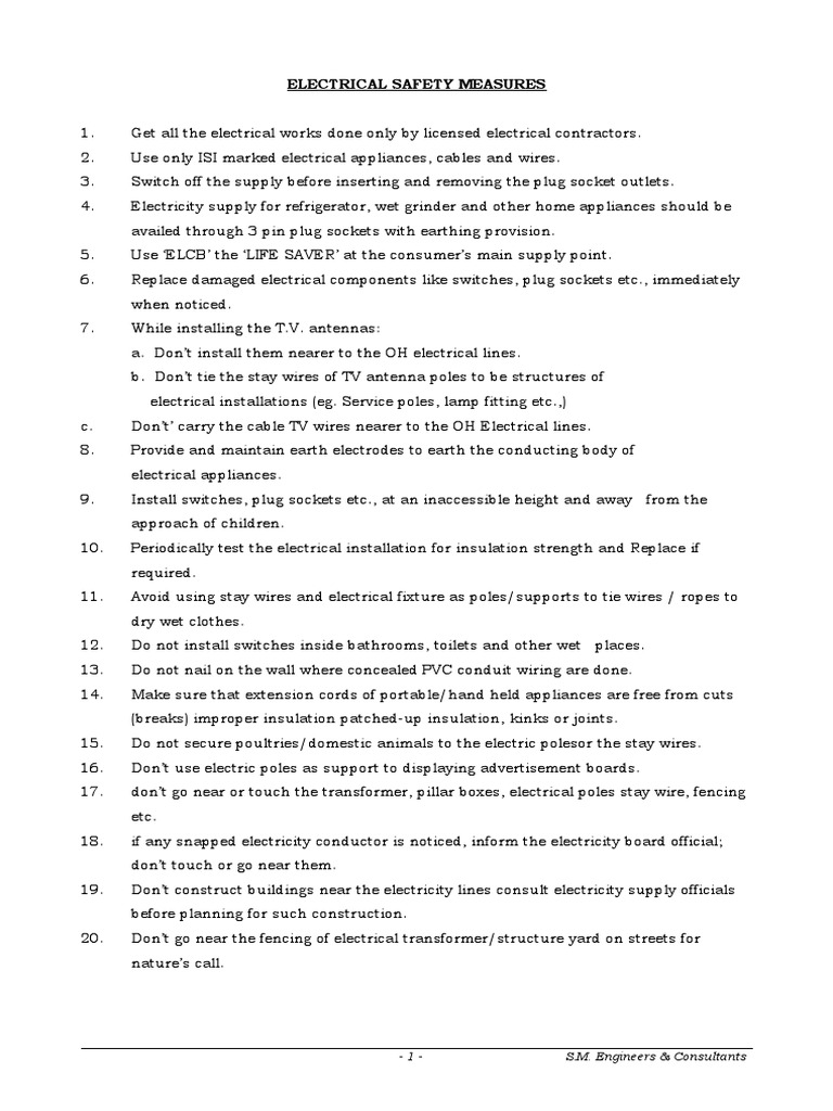 Electrical Safety Measures Ac Power Plugs And Sockets Electrical