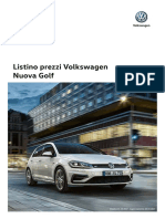 Listino Prezzi Volkswagen Nuova Golf