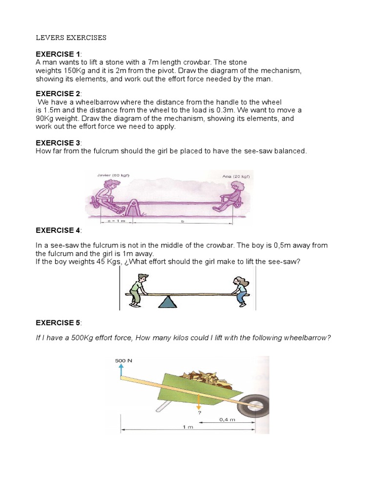 Levers Exercises PDF
