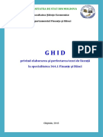 Ghid Privind Elaborarea Și Perfectarea Tezei de Licență La Specialitatea 364