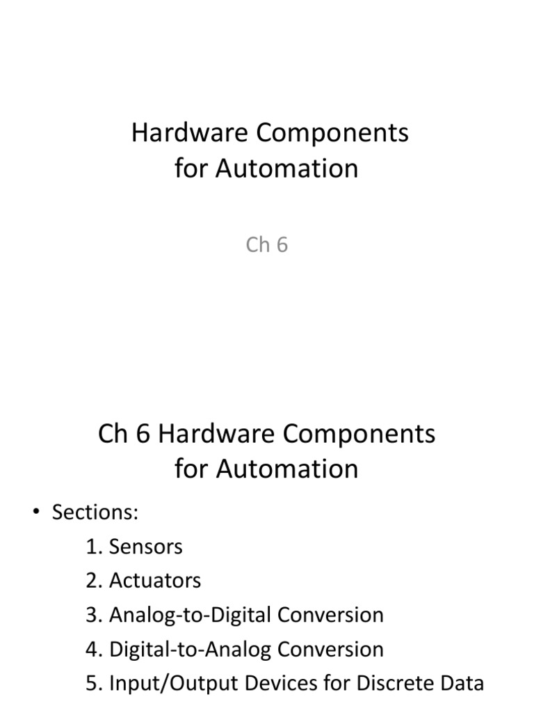 Ch06 Hardware Components For Automation 14210317 PDF Analog To