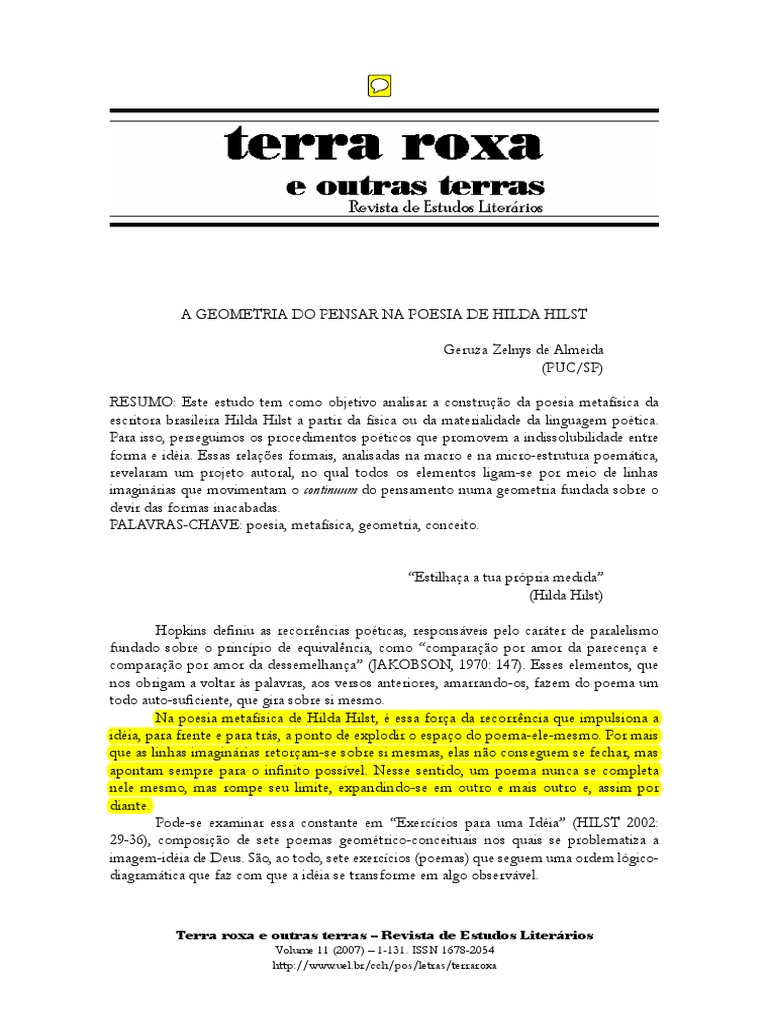 Análise De Poemas Hilda Hilst Gnosticismo Deus