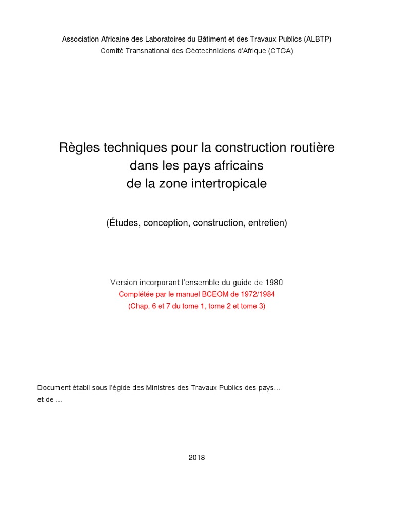 Projet Guide Routier v0003 4 Aout 2014 | PDF | Route | Sol (pédologie)