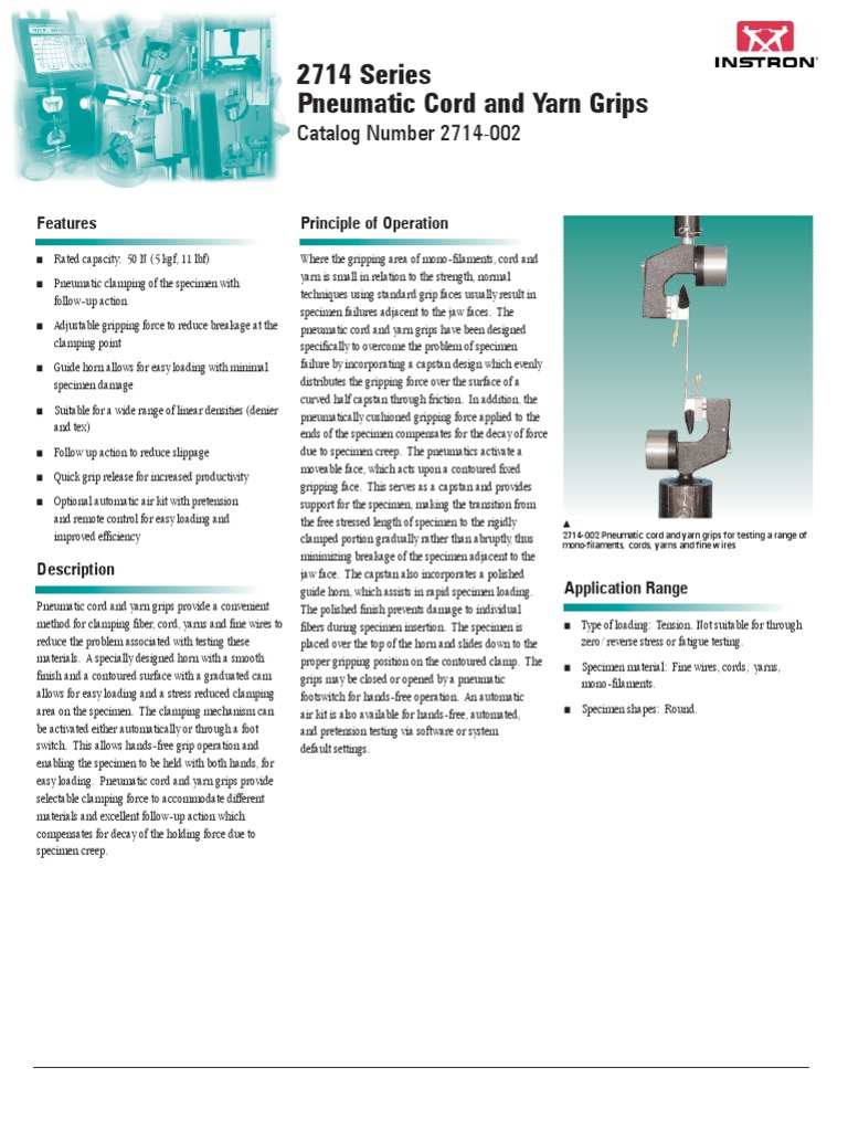 Capstan Grip Instron | Download Free PDF | Yarn | Creep (Deformation)