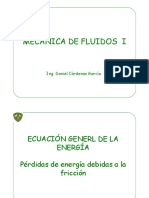 Ecuación General de La Energía - Perdidas de Energiadebidas A La Fricción