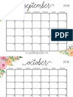 September-December 2016 Calendar PDF