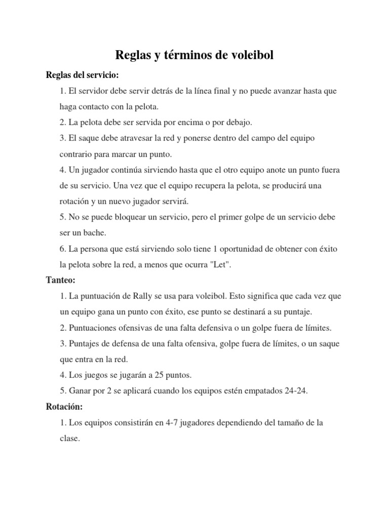 volleyball rules in spanish Vóleibol Juegos de habilidad física
