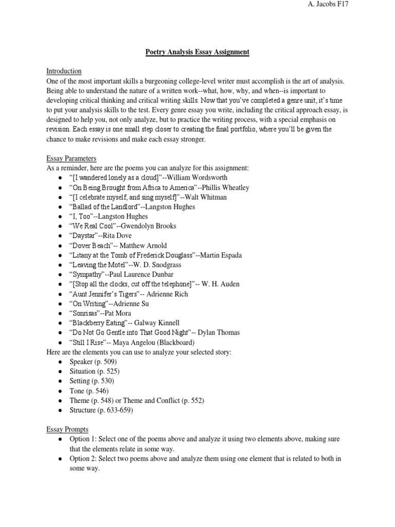 Poem analysis essay conclusion image