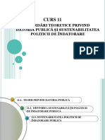 Cursul 11 Abordări Teoretice Privind Datoria Publică Și Sustenabilitatea Politicii de Îndatorare PDF