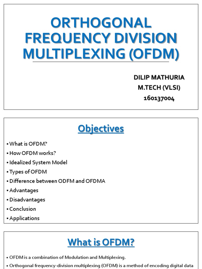 Orthogonal Frequency Division Multiplexing Ofdm Orthogonal Frequency Division Multiplexing Modulation