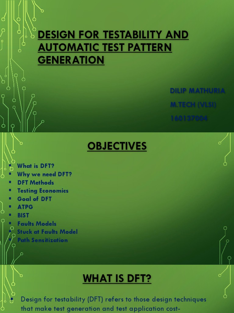 Design For Testability and Automatic Test Pattern Generation | PDF ...