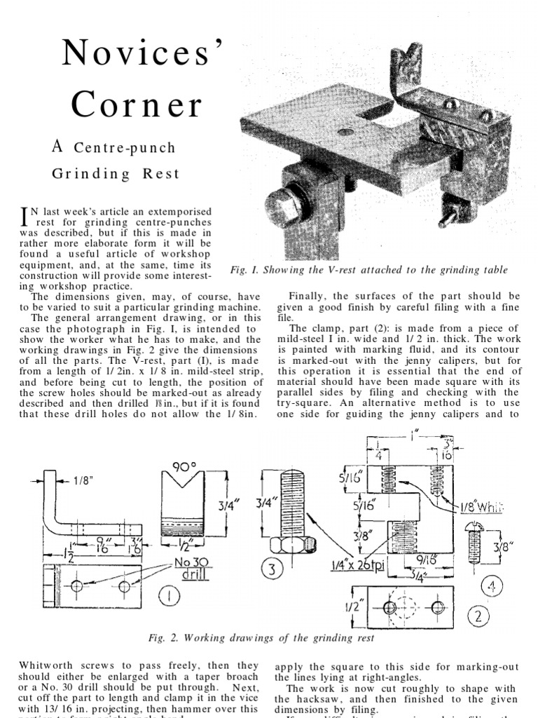 Center Punch Grinding Jig Drill Screw