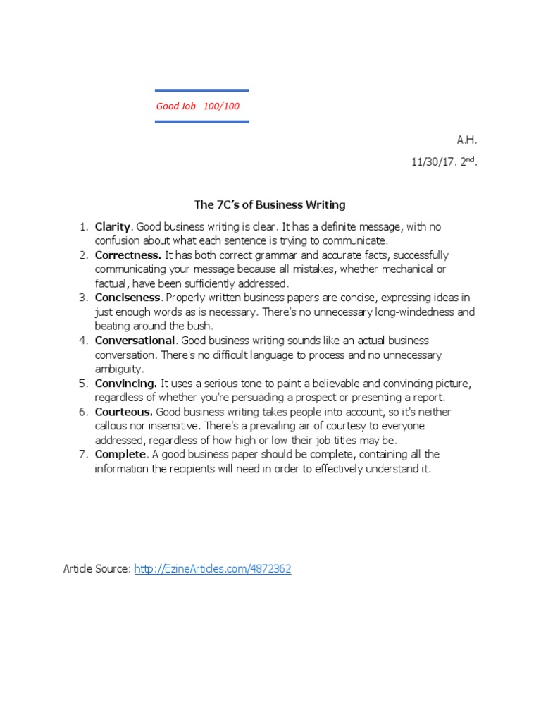 7cs of Business Writing | PDF | Business