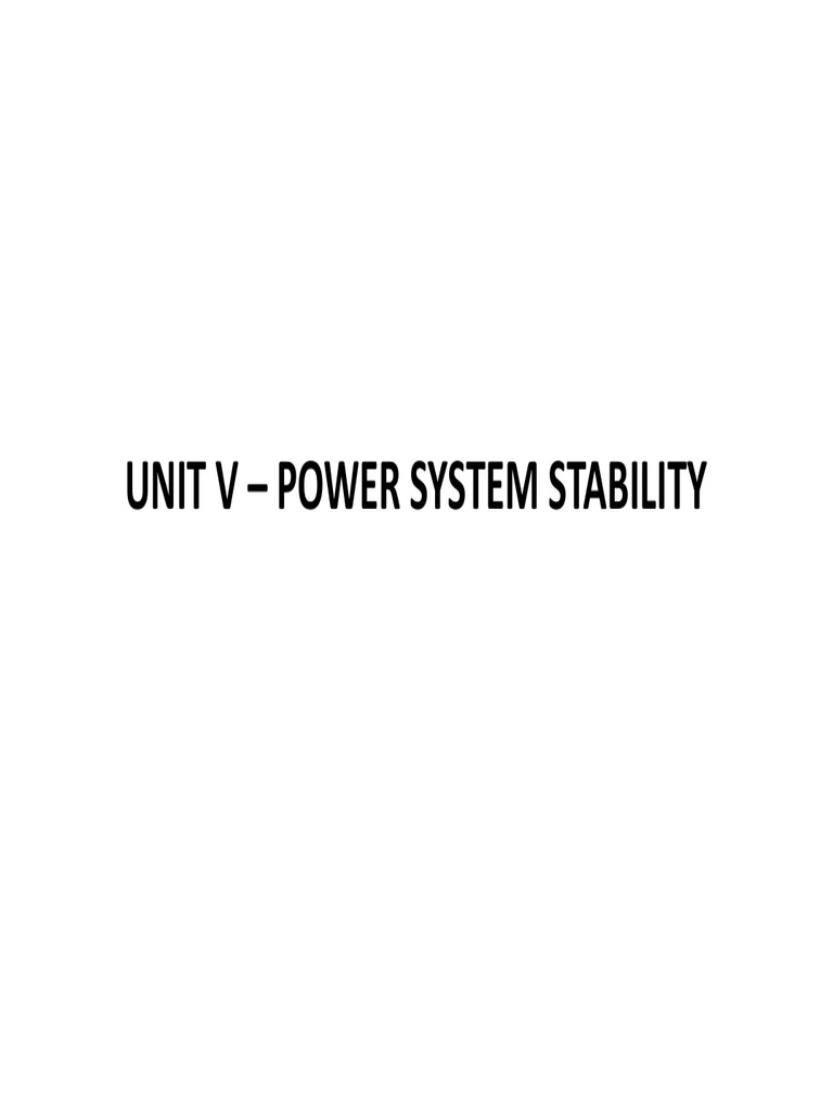 Power System Stability PDF | PDF | Steady State | Trigonometric Functions