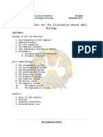 Medspin Syllabus For The Elimination Round 2017 - Biology