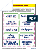 Animal Idiom Match Game PDF