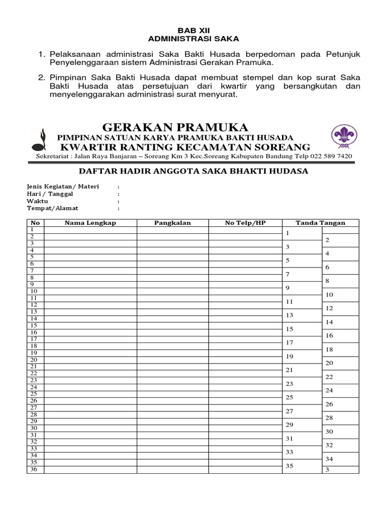 Contoh Admin SBH | PDF