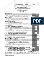 Marking Scheme for Research Project B