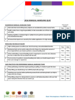 Manual Handling Quiz 2016
