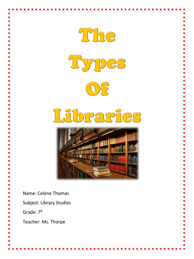The Types of Library PDF School Library Libraries