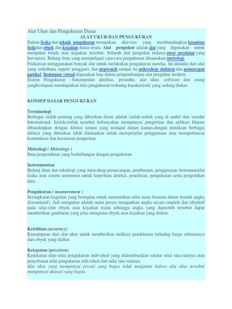 Alat Ukur Dan Pengukuran Dasar Pdf