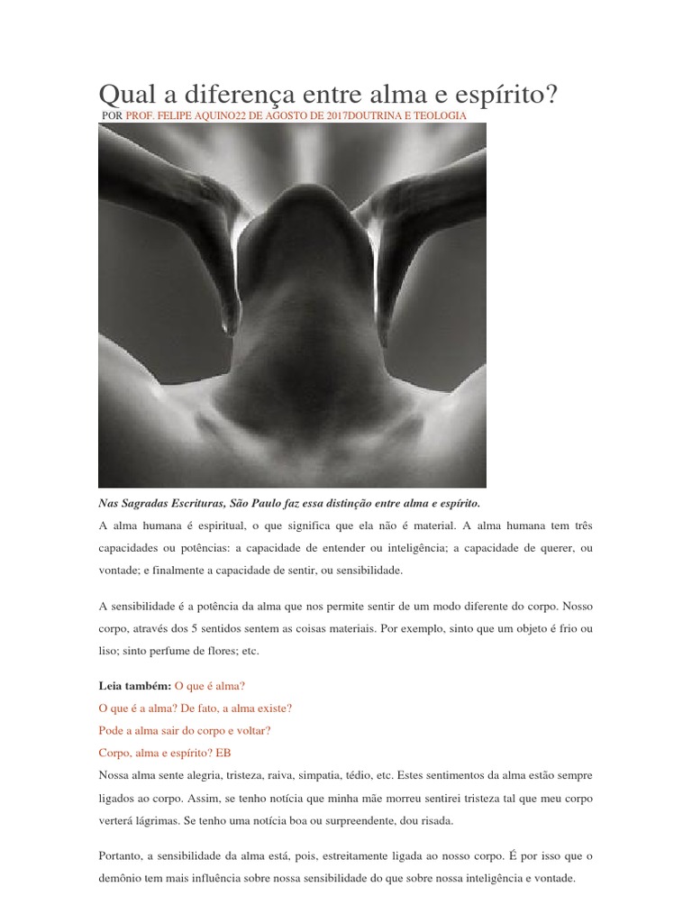 Diferença entre Alma e Espírito | PDF | Espírito | Alma, image size:768x1024
