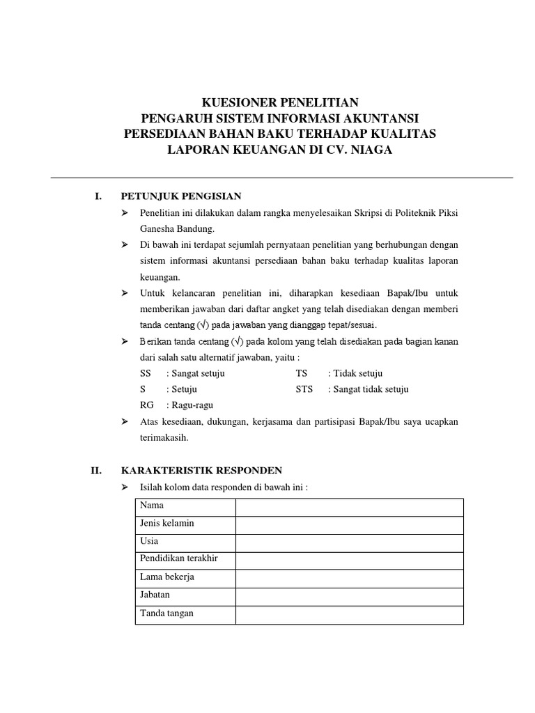 Contoh Makalah Penelitian Kuesioner Guru Galeri