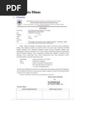 Contoh Nota Dinas