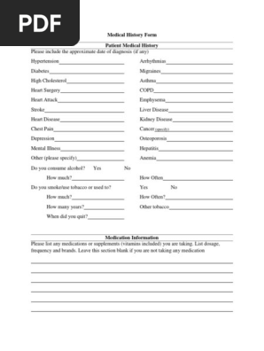 Medical History Form