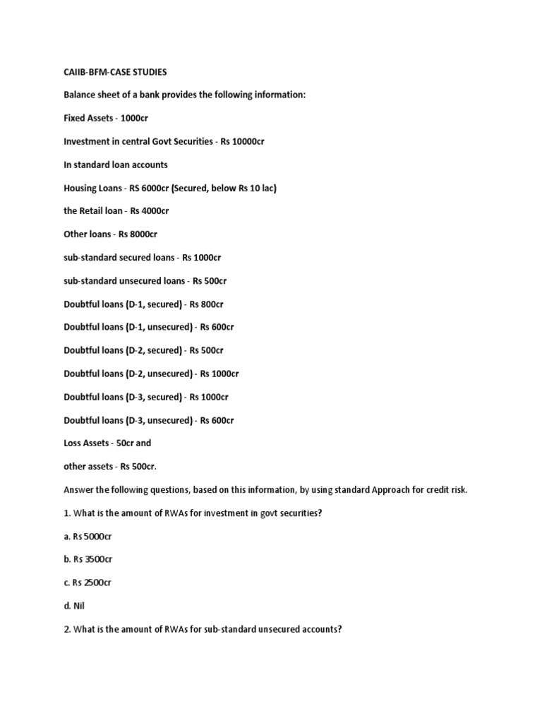 ABM Numericals PDF Tier 1 Capital Capital Adequacy Ratio