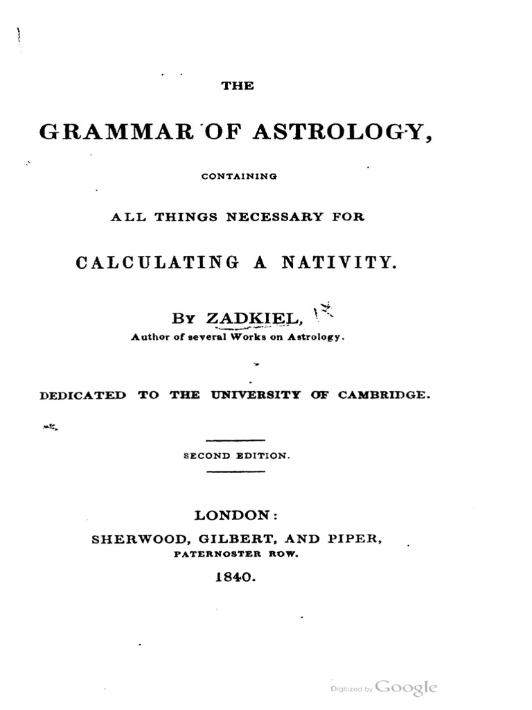 The Grammar of Astrology PDF In Astrology
