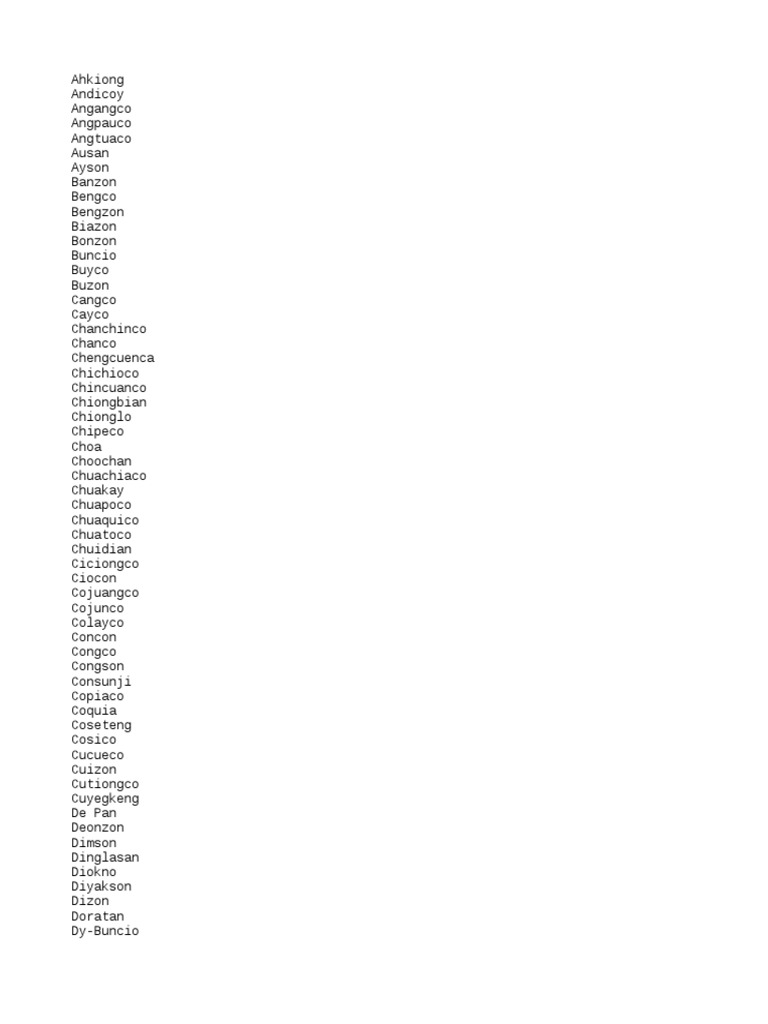 Catalogo Alfabetico De Apellidos PDF