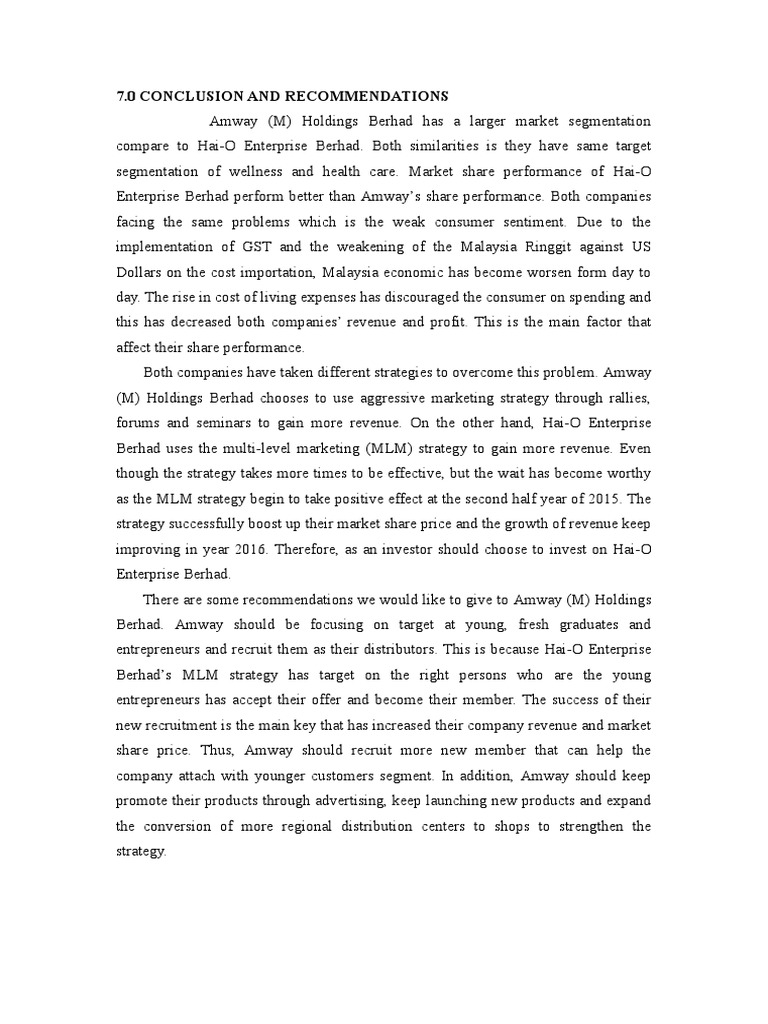 Conclusion | PDF | Multi Level Marketing | Business Economics