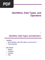 Identifiers, Data Types, and Operators