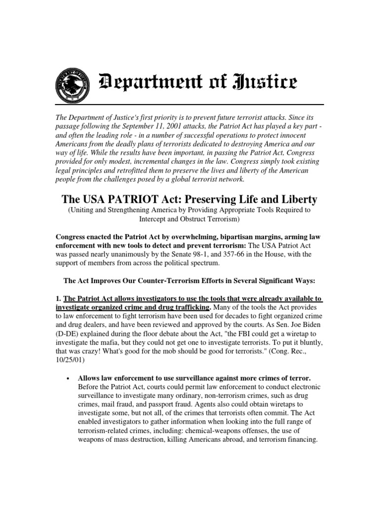 The Patriot act Patriot Act Surveillance