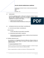 Memoria de Calculo de Instalaciones Sanitarias