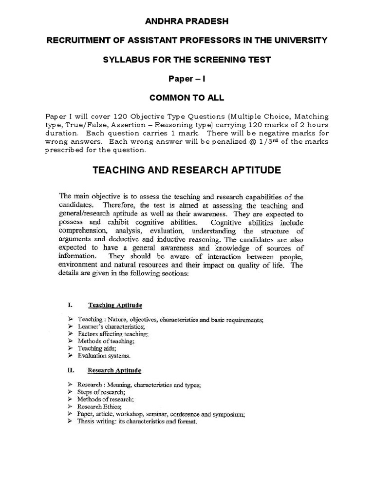 Teaching and Research Aptitude PDF