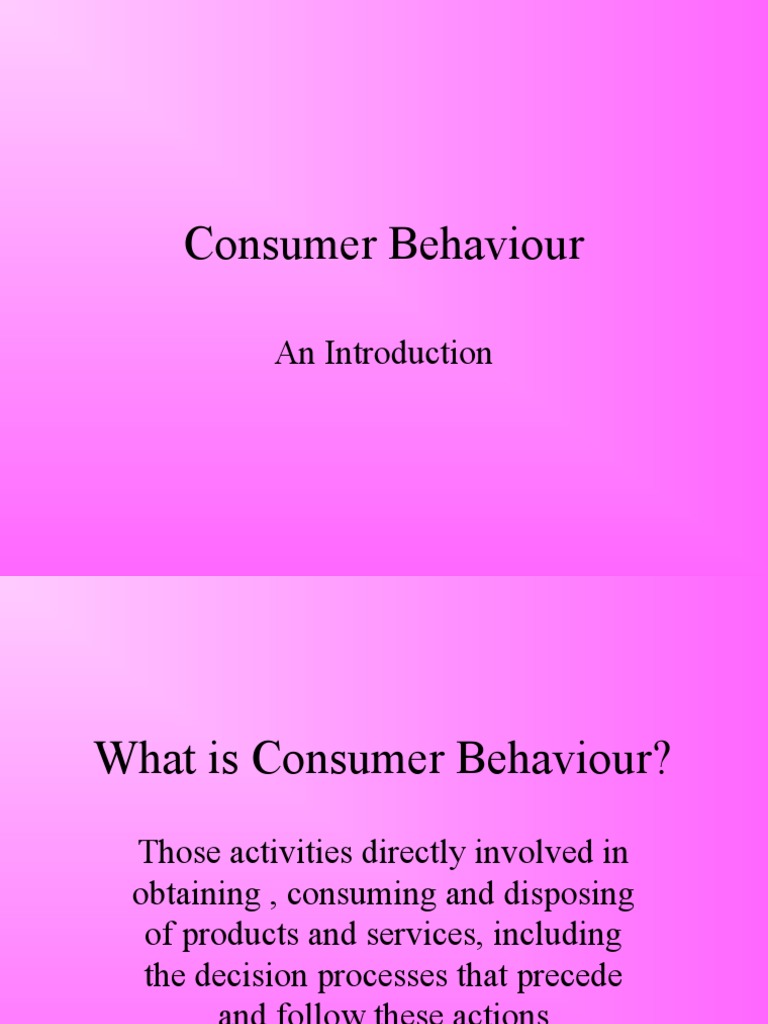 Into Duct Ion To CB | PDF | Consumer Behaviour | Marketing