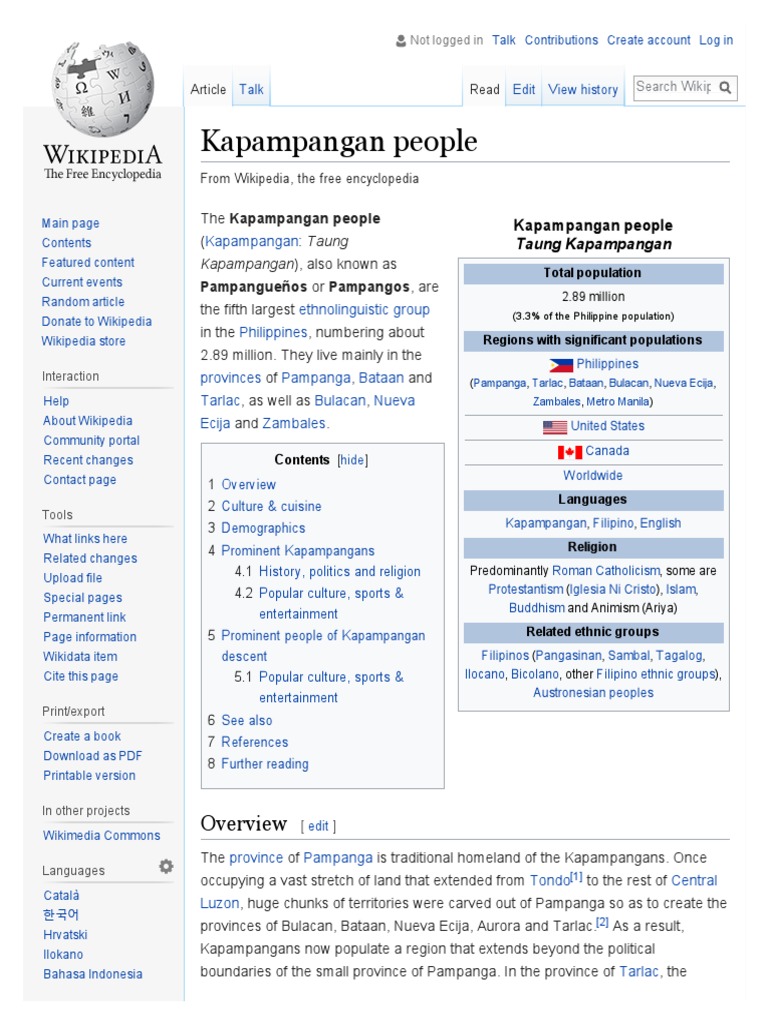 Kapampangan People Wikipedia Philippines
