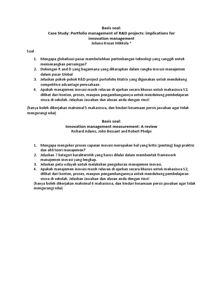 Case Study Soal Pdf