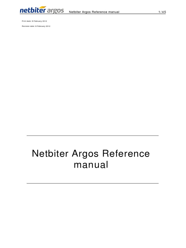 Argos Reference Manual | PDF | Online And Offline | Subscriber Identity ...