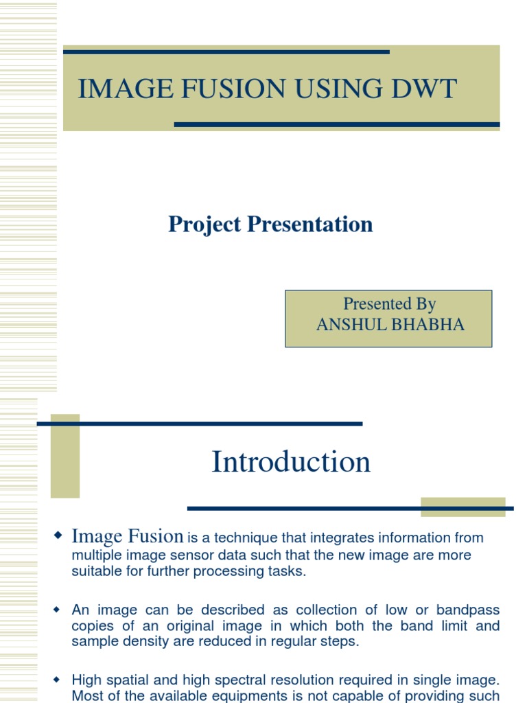 Image Fusion Using Discrete Wavelet Transform | PDF | Wavelet | Image ...