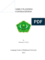 Family Planning Contraception: Language Centre of Malahayati University 2015