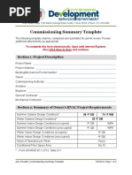 Commissioning Summary Template